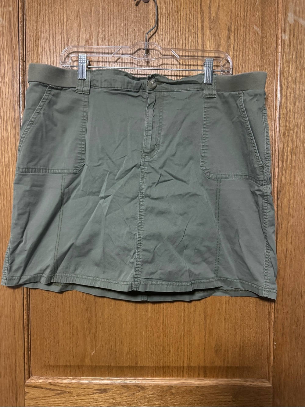 Lee Olive Green Casual Utility Mini Skirt